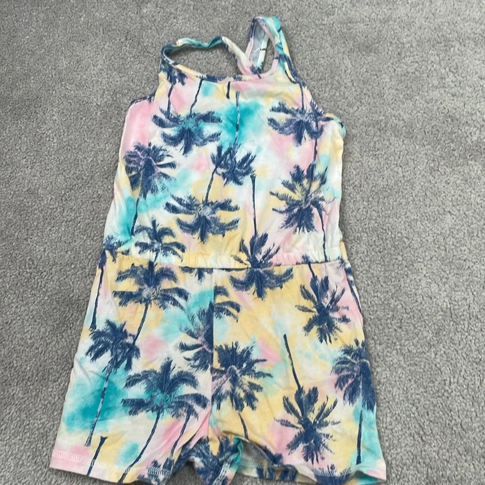 Girls Hawaiian Print Short Rompers Size Small